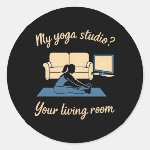 Thuis Yoga Actieve kleding Mijn Yoga Studio Uw woo Ronde Sticker