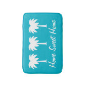 Thuis zoet "home blue palm"-slipbadmat badmat (Voorkant Verticaal)