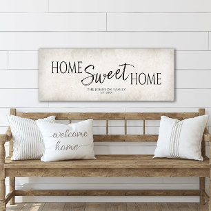 Thuis zoet thuis huis verwarmen canvas afdruk
