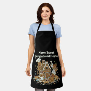 Thuis Zoete Peperkoek Thuis Mooie Kerst Bakken Schort