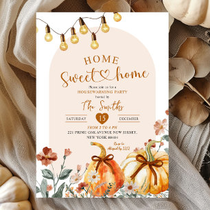 Thuis Zoete Thuis Boho Pompoen Housewarming Feest Kaart