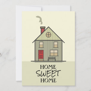Thuis Zoete Thuis Mooie Huis Flat Notitiekaart
