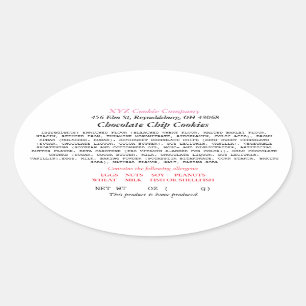 Thuisbakker Ohio Cottage Food Law Ovale Sticker