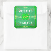 thuisbalie Irish Pub Green Vierkante Sticker (Tas)