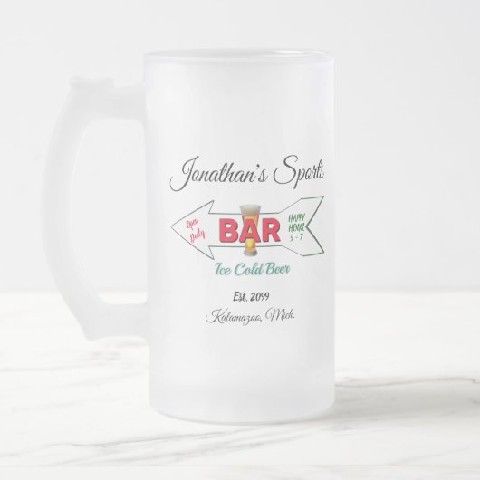 Thuisbalk Tavern Pub Man Cave Cold Beer Matglas Bierpul (Links)
