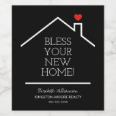 Thuisbioscoop - Aangepast adres - Hartelijk dank Wijn Etiket (Enkel label)