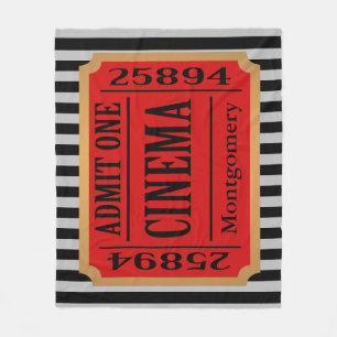 Thuisbioscoopfilms — Ticket Stub & Stripes Fleece Deken