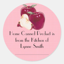 Thuisbliksetiketten — met appel ronde sticker