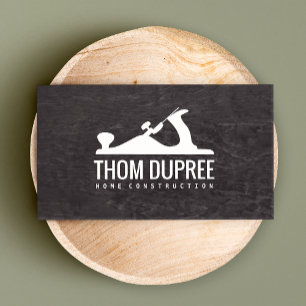 Thuisbouw en carpentry wood Plane Logo 2 Visitekaartje