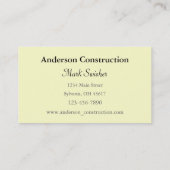 Thuisbouwer of -constructie visitekaartje (Achterkant)