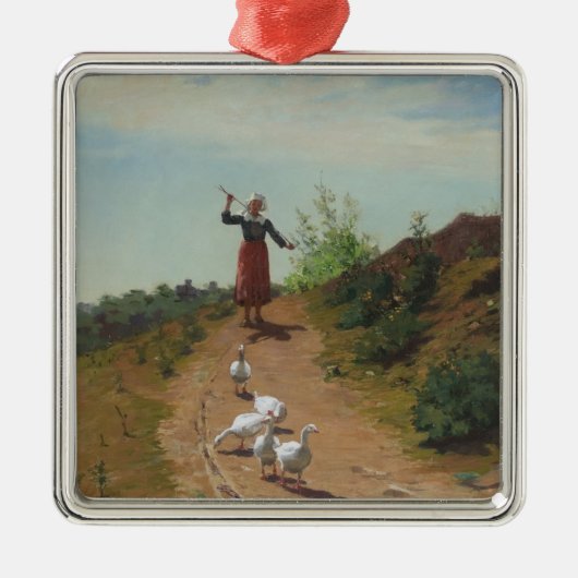 Thuisbrengen van de Ganzenkudde (door Paul Peel) Metalen Ornament (Voorkant)