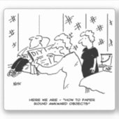 Thuisdecorerende Cartoon. Sticker (Voorkant)