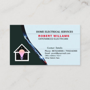 Thuiselektrische service Ervaar elektricien Visitekaartje