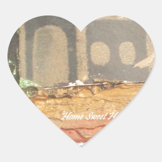 Thuisfoto's met zelfgemaakte kunst hart sticker (Voorkant)