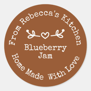 Thuisgemaakt met Liefde Klei Jam Inblikken Labe Ronde Sticker