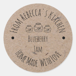 Thuisgemaakt met Liefde Kraft Papier Jam Inmaak Ronde Sticker