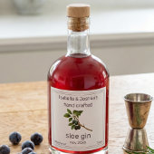 Thuisgemaakt met liefde Sloe Gin label Likeurfles Etiket