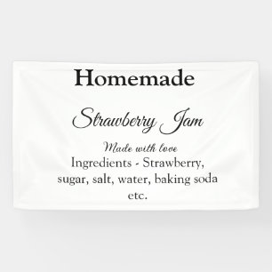 Thuisgemaakte aardbeienjam gemaakt met liefde voeg spandoek