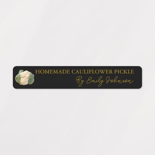 Thuisgemaakte Bloemkoolpickles Dun Etiket Labels (Design 1)