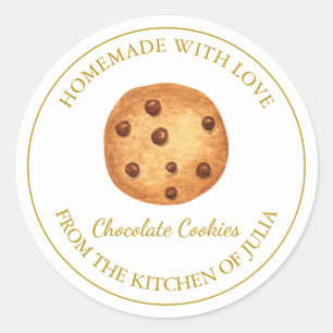 Thuisgemaakte Chocolade Koekjes Label Wit