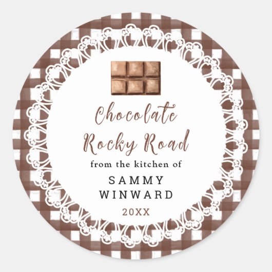 Thuisgemaakte Chocolade Rocky Road Label (Voorkant)