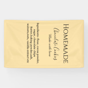 Thuisgemaakte chocoladekoekjes gemaakt met liefde spandoek