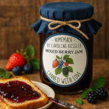 Thuisgemaakte Gemengde Bes Jam Inmaak Etiketblad