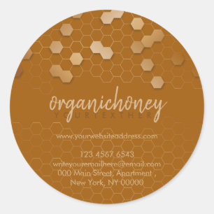 Thuisgemaakte honingpot bijenwas kaars terracotta ronde sticker