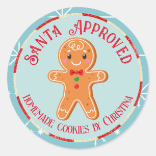 Thuisgemaakte Kerstkoekjes Door Sinterklaas Goedge Ronde Sticker