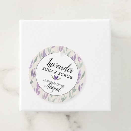 Thuisgemaakte Lavendel Badzout of Suikerscrub Bedankjes Labels (In situ)