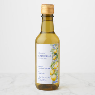 Thuisgemaakte Limoncello Italiaanse Blauwe Tegel B Wijn Etiket