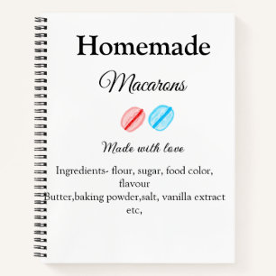 Thuisgemaakte macarons voeg ingrediënten toe gemaa notitieboek