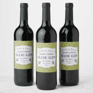 Thuisgemaakte Sloe Gin-label Wijn Etiket