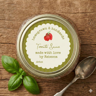 Thuisgemaakte & Thuisgekweekte Boerentuin Tomatens Ronde Sticker