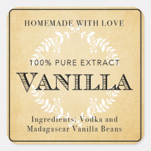 Thuisgemaakte Vanille-extract VE005_04sq Vierkante Sticker