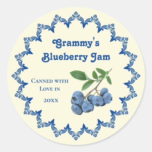 Thuiskanting  Blueberry Jam Food Label (Voorkant)