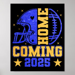 Thuiskomst 2025 Hoco Voetbal Mama Meisje Blauw Gou Poster