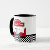 Thuiskooknaam Chef Diner Retro Cups Mokken (Voorkant links)