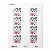 Thuiskookseizoen met liefde etiket (Full Sheet)