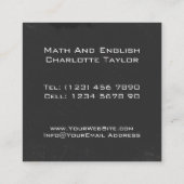 Thuisleraar Groen Apple Chalkboard Vierkante Visitekaartje (Achterkant)