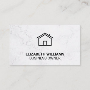 Thuispictogram   Witte marmer Afsprakenkaartje