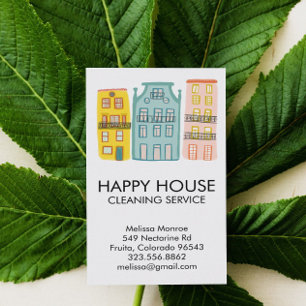 Thuisschoonmaak in een zoet huis Janitorial Maid Visitekaartje