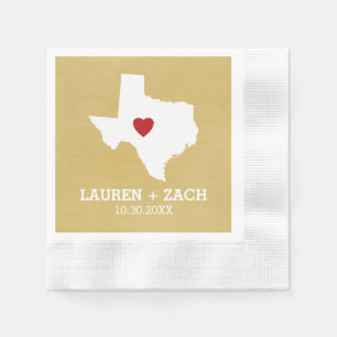 Thuisstaat Kaart Kunst - Aangepaste Texas Servetten