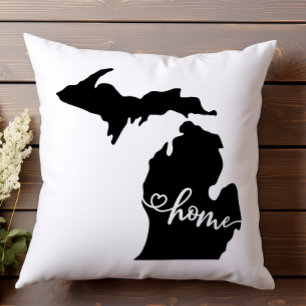 Thuisstaat Omtrek Hart Michigan Kussen