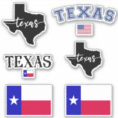 Thuisstaat Texas State Map en Flag Texas Sticker (Voorkant)