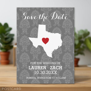 Thuisstaat Trouw Save the Date Texas Aankondigingskaart
