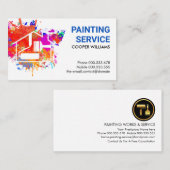 Thuisverf met kleurrijke verf visitekaartje (Voorkant / Achterkant)