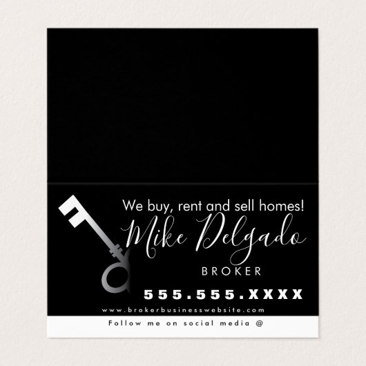 Thuisverkoper met gradiëntsleutel visitekaartjes (Buitenkant ongevouwen)