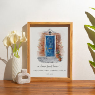 Thuisvriendelijk startpunt Waterverf Rode brick en Poster