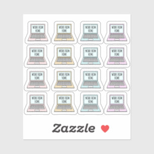 Thuiswerken Kantoor Dag Herinnering Laptop Planner Sticker